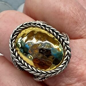 Premier Designs Vintage Gold and Silver Braided Ring